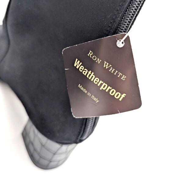Ron White Odelia Suede Weatherproof Heel Bootie Women's Black Size US8.5 EU39 - Picture 10 of 11